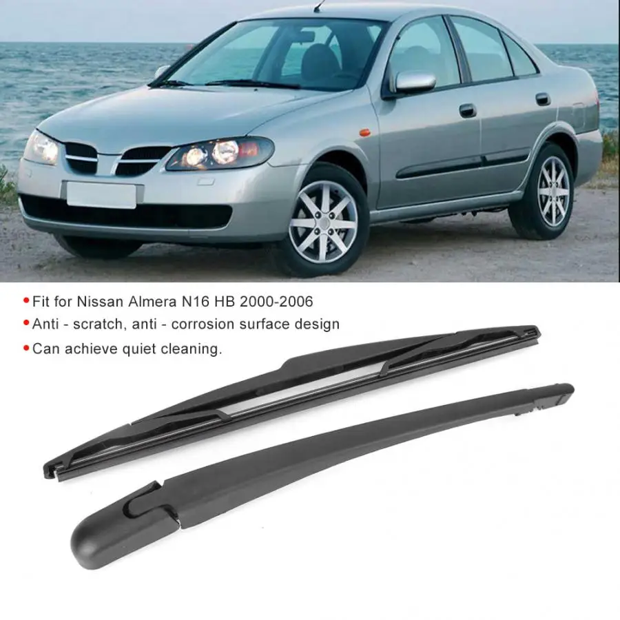 Черный Задний стеклоочиститель для Nissan Almera N16 HB 2000 2001 2002 2003 2004 2005 2006