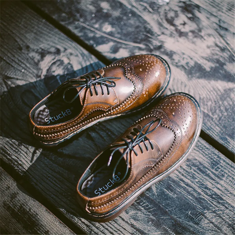 Big Size 34-41 Oxford Shoes For Women Fashion Carved Round Toe Women Flat Shoes Vintage British Style Ladies Casual Flats Oxford