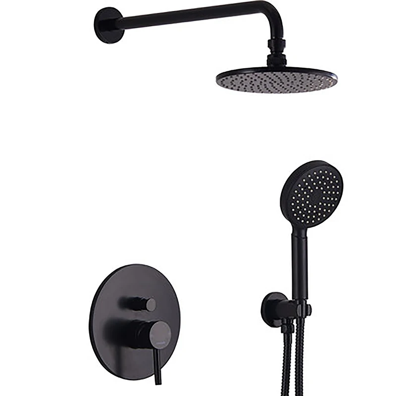 

2 In 1 Bathroom Faucet Black Shower System 2 Way Bath Mixer Brass Shower Faucet Concealed Shower Set Shower Head Pressure Shower