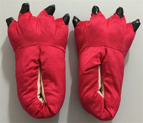 As shown7 Тапочки в виде животных Kigurumi; обувь с когтями для ног; обувь для взрослых и детей; размер; Пижама с рисунком единорога; динозавра; лапы; забавная зимняя одежда - Цвет: As shown7