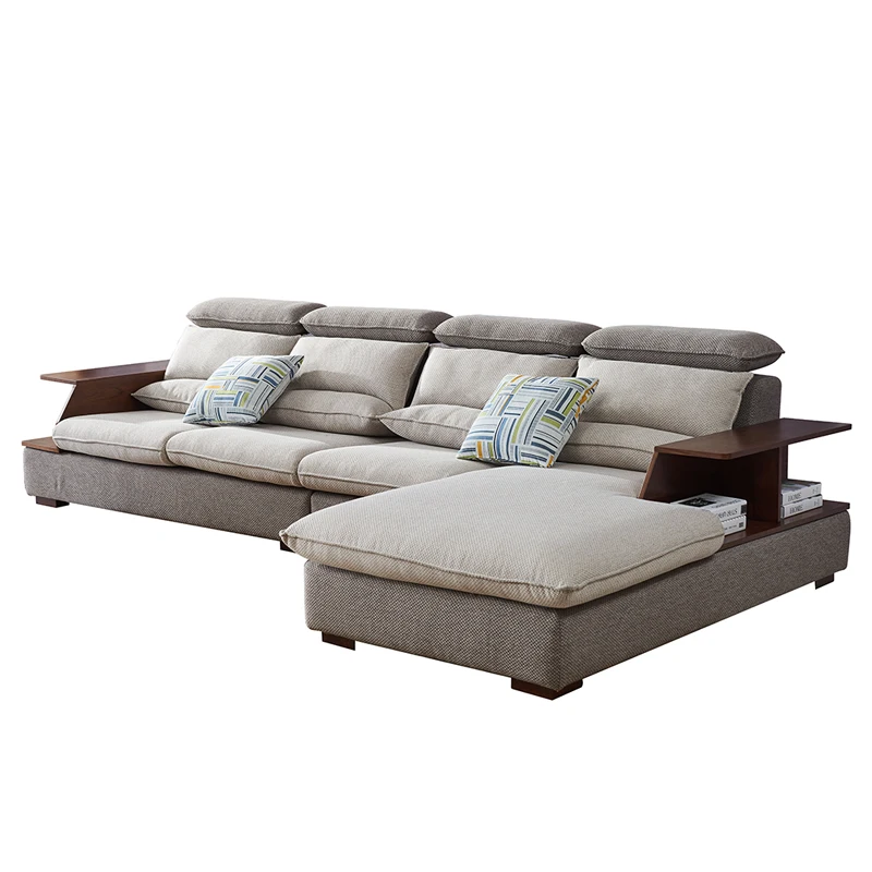 MANBAS Modern Fabric Sectional Sofa Set Living Room Couch Corner Salon Sofas Cama Home Furniture with Storage,Adjusted Headrest