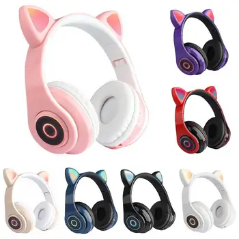 

Wireless Bluetooth Mini Cute Cat Ear Child Headband LED Lights Headphones Gifts Headset Stereo Headphones