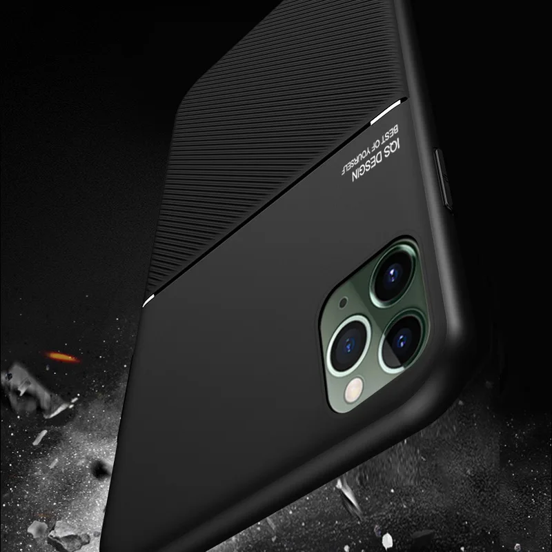 Чехол для iPhone 11 Pro тонкий кожаный текстурный матовый защитный чехол телефона