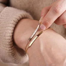 Custom Name Bracelet Personality Adjustable Bracelet For Women Men Stainless Steel Nameplate Bracelets 2020 Best Friends Gifts