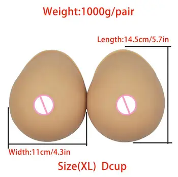 

Silicone Artificial Breast Forms 2020 1000g Suntan Realistic Fake Boobs Enhancer CD Transvestite Costume Super Soft Silicone