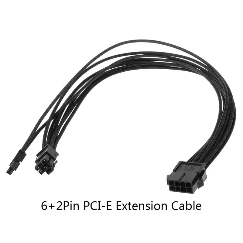 

30/40CM Black GPU PCI-E 8 Pin (6+2) Male to Female Power Extension Cable for PC