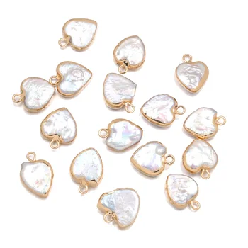 

Natural Freshwater Pearl Pendants Heart shape Charms Pendants For jewelry making DIY Accessories Fit Necklaces Size 12x15mm