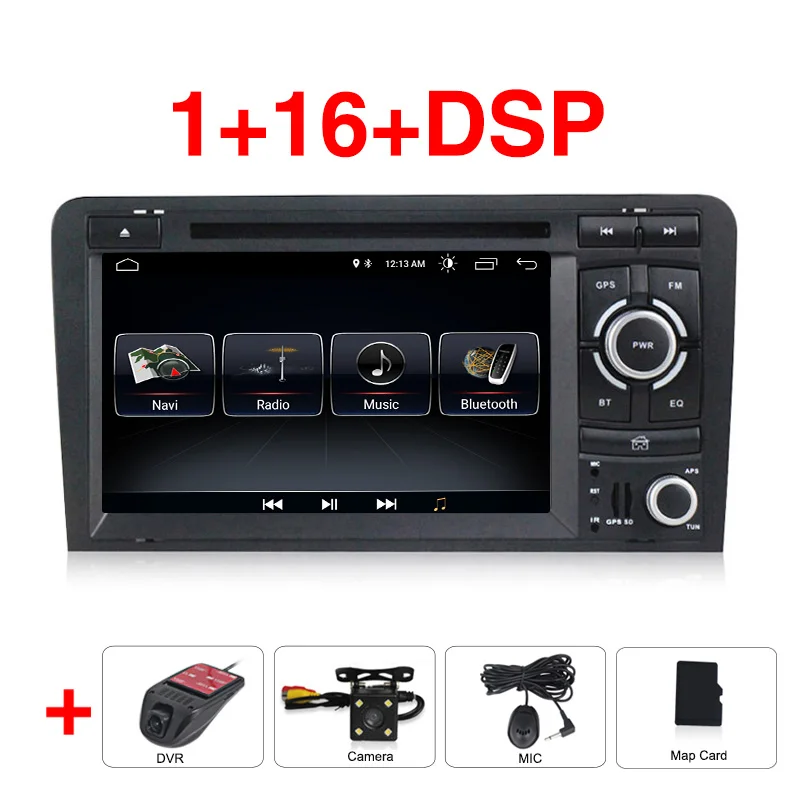 2DIN HD 1024*600 Android 9,1 автомобильный DVD плеер радио gps Navi для AUDI A3 S3 2003 2004 2005 2006 2007 2008 2009 2010 2011 WI-FI RDS - Цвет: Car dvd camera DVR