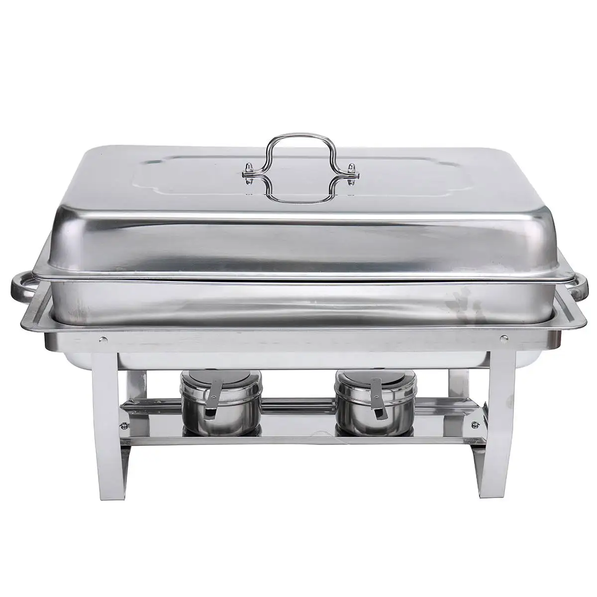 

9L Foldable Stainless Steel Square Buffet Stove Dish Set Container Food Warmer Stainless Steel Simple Removal Buffet Stove