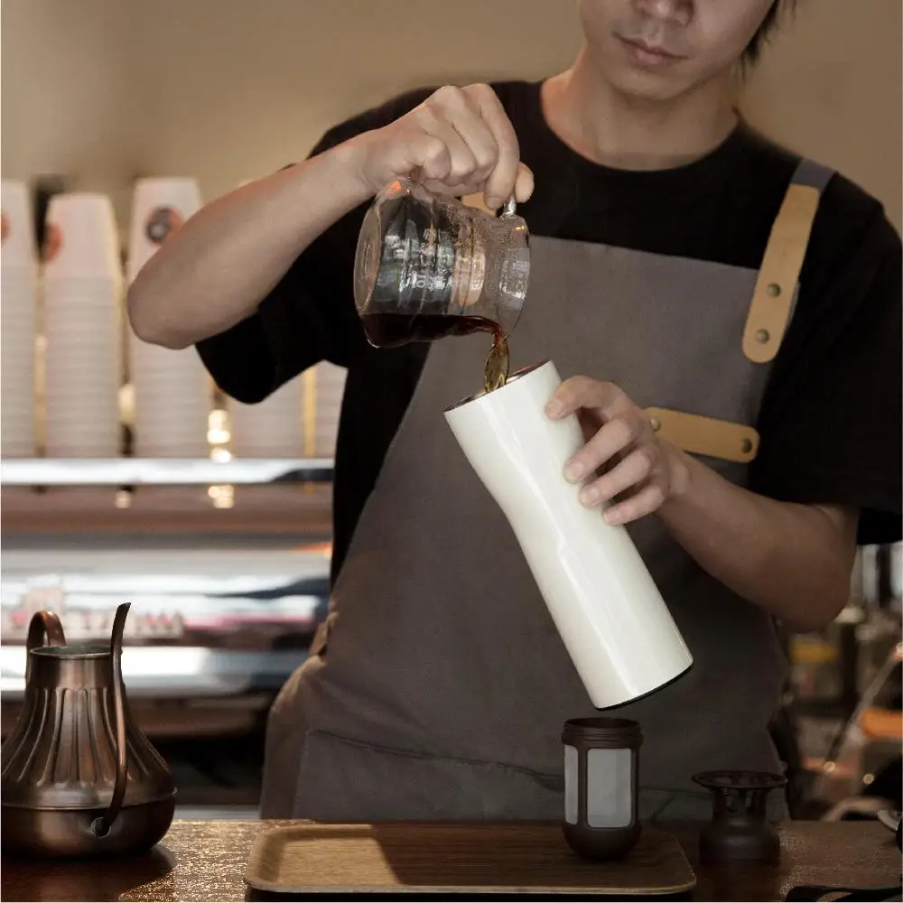 Best Xiaomi kiss kiss fish Moka Smart Coffee Tumbler Portable Vacuum Bottle OLED Touch Screen Thermos Stainless Steel Coffee KKF Cup