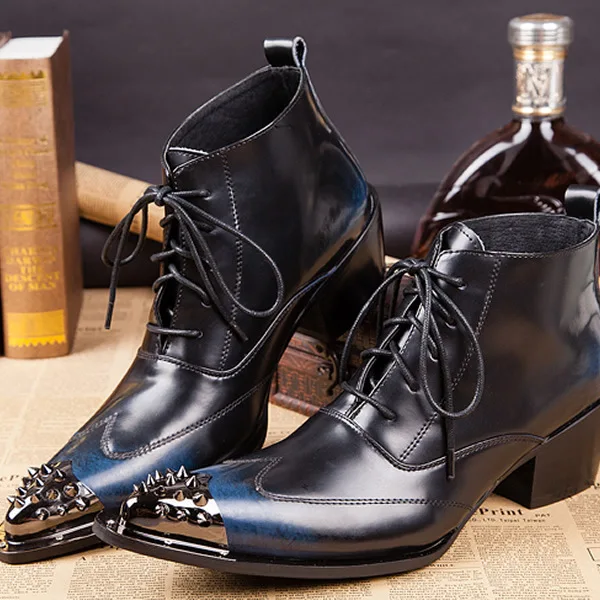 

Free Shipping New Men's Retro Men's Cow Leather Martin Boots Punk Cool Outdoor Fashion Zapatos De Seguridad Pointed Toe Ankle