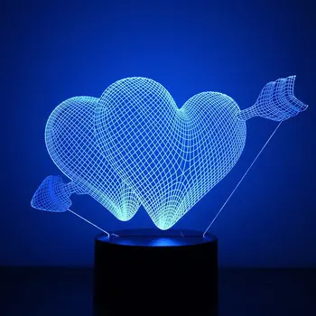 

Colorful 3D Night Light Heart Night Light Eye Care LED Light Bedside Night Lamp Home Decoration Birthday Giftdiscount