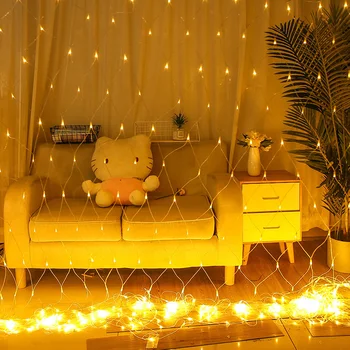 

1.5X1.5m LED Mesh Net 8 Modes Fairy Garland String Light for Window Curtain