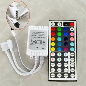 

LED Light Controler NEW 44 Key IR Remote Controller For RGB 3528 5050 LED Light Strip Dimmer Control Two outputs