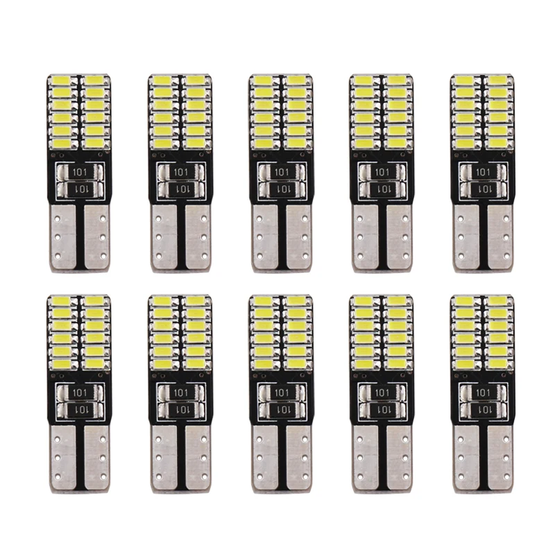 T10 10 шт Светодиодная автомобильная лампа от CANBUS w5w 1146 24smd 8W 6000K Светильник