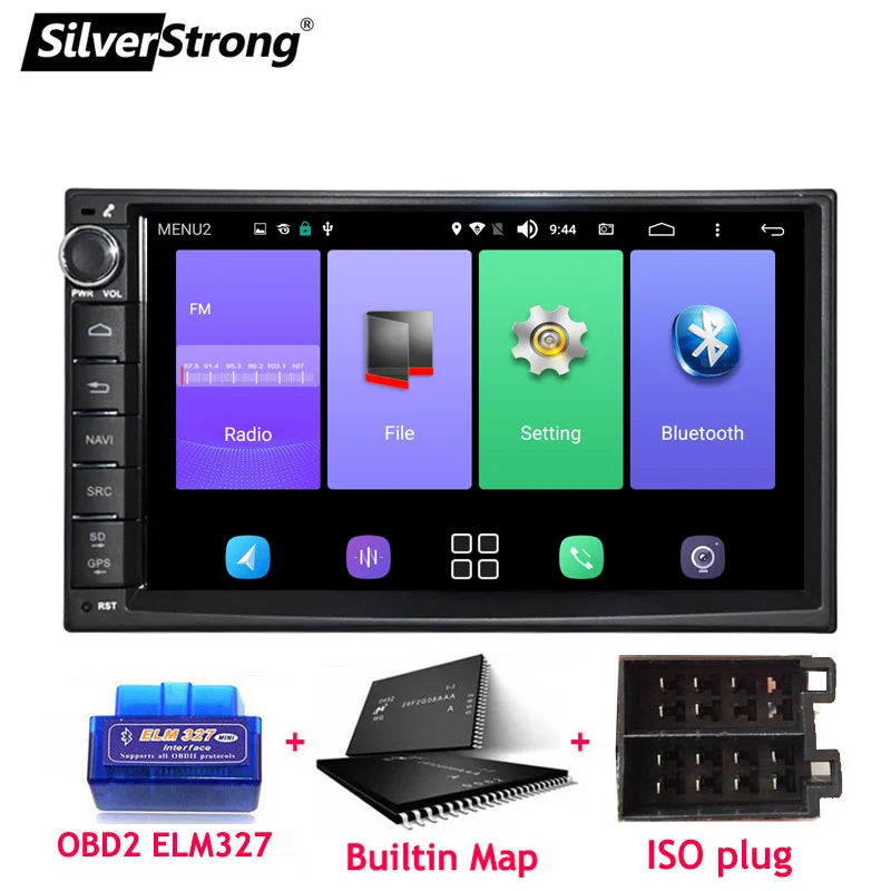 SilverStrong Android9.0 автомобильный 2Din универсальный gps автомобильный DVD навигатор Android9.0 для LADA GRANTA без DVD Автомобильный плеер 707M3 - Цвет: 707M3-2G OBD