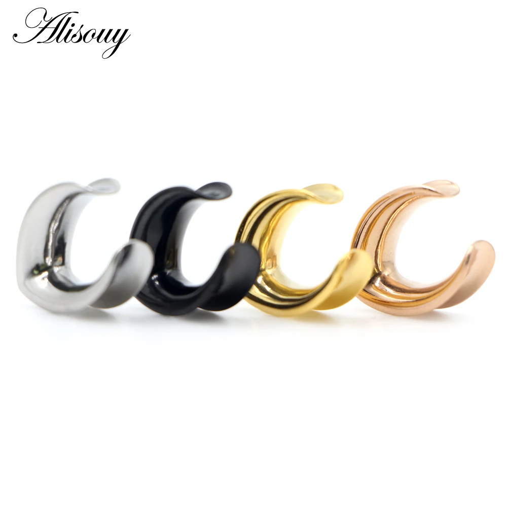 Body Jewelry Piercing Jewelry Ear Piercing Jewelry 2pcs 6mm-30mm Water Drop Glossy Stainless Steel Ear Plugs Tunnels Expander Saddle Ear Gauges Piercings
