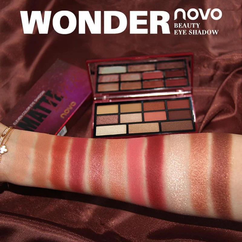 

NOVO 11 Colors Nude Matte Glitter Eyeshadow Palette Set Makeup Eye Shadow Powder Pallete Make Up Pigment Beauty Cosmetic 1 order