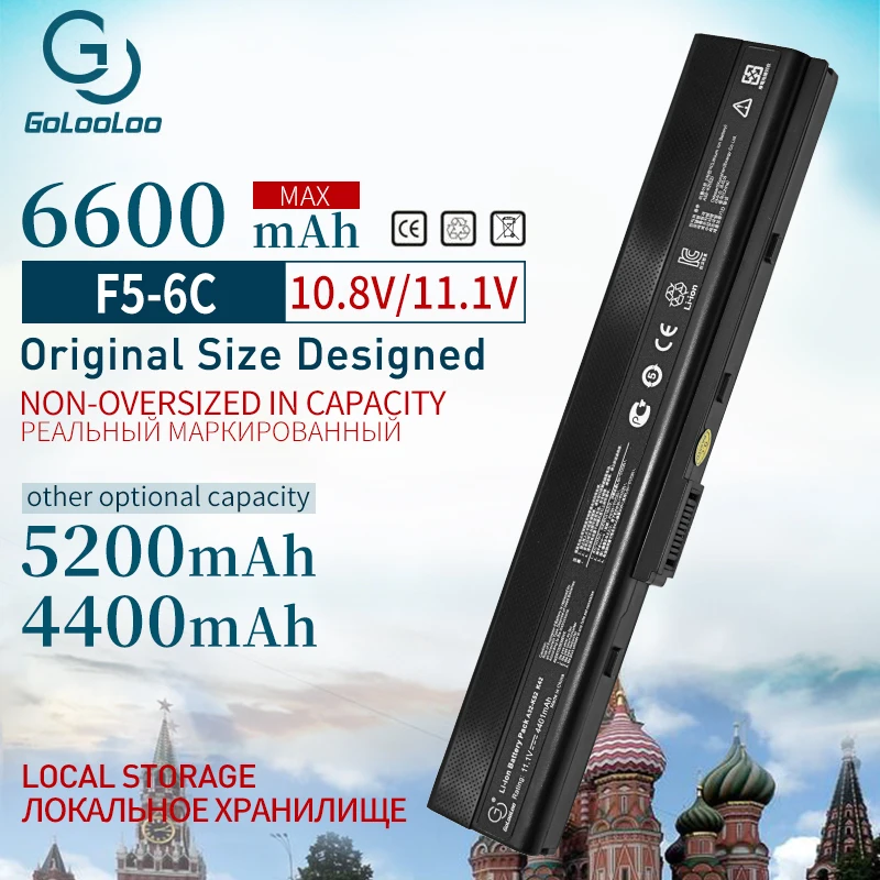 

6 Cell Laptop Battery for ASUS A42JR A42JV A42QR A52 A52F A52J A52JB A52JC A52JK A52JR A52JT A62 B53 B53E B53F B53J B53JC B53S