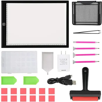 

Diamond Painting Cross Stitch Tool Set Including Diamond Stitch Pen Tweezers Plastic Tray A4s LED Light Pad RT88