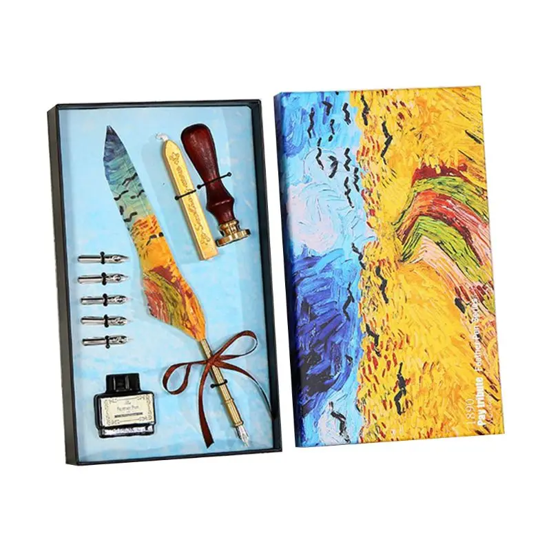 Large size 1 Набор масляной живописи Ретро Винтаж каллиграфия перо Dip Ручка перо перьевые ручки C90F - Цвет: Large size