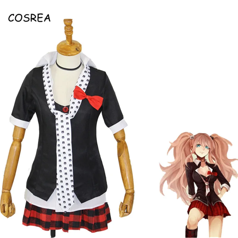 Danganronpa Cosplay Anime Enoshima Junko Costume Women Girl Halloween Carnival Party Dangan Ronpa Suit Clothes Wig |