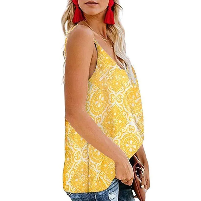 ENXI Women Pregnant Print Vest Nursing Baby For Maternity Sleeveless Blouse Nice And Cool