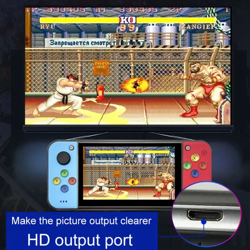 

Mini 5" Retro Game Console 360° Joystick Handheld Game Machine Host TV Output