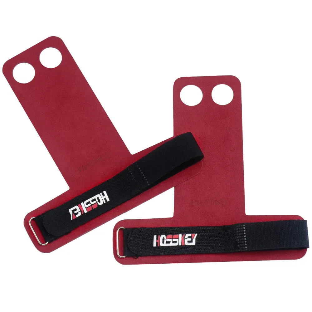 Hosskey 2 Hole Hand Grips and Gymnastics Grips Great for Cross Training, pullups, Weight Lifting, Chin ups, Training, Exercise