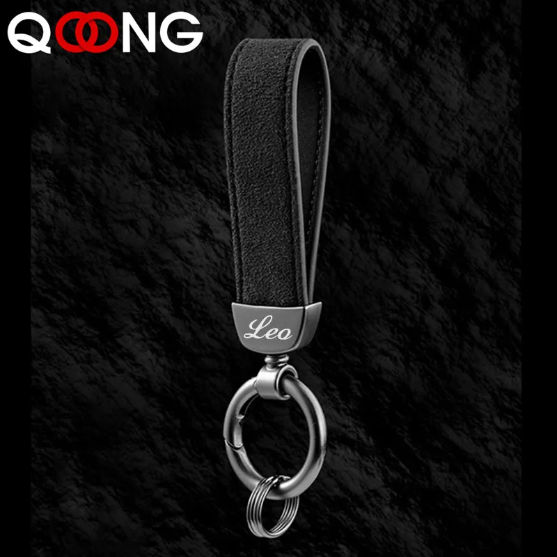 

2019 Custom Lettering Keychains Suede Leather Keyrings Metal Engrave Name Customized Logo Key Chain For Car Women Men gift S52