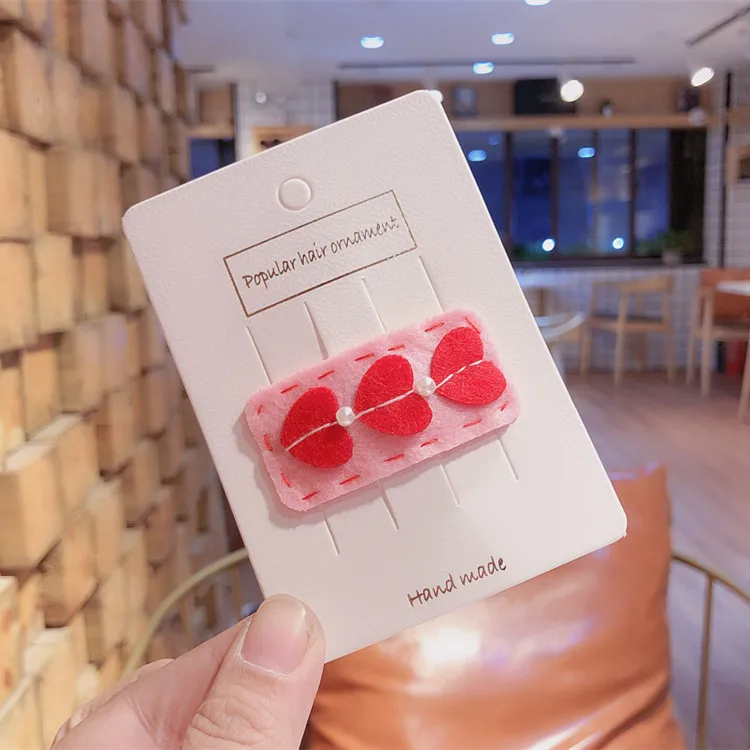 Red Love Рождественская вязаная детская заколка для волос с мультяшным рисунком, заколка для девочек, детская заколка для волос, праздничные волосы, аксессуары - Цвет: Red Love