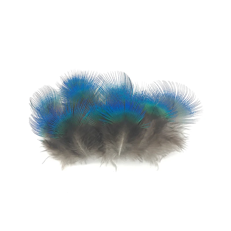 100 шт павлиньи перья DIY Украшенные маленькими синими перьями - Цвет: Светло-голубой