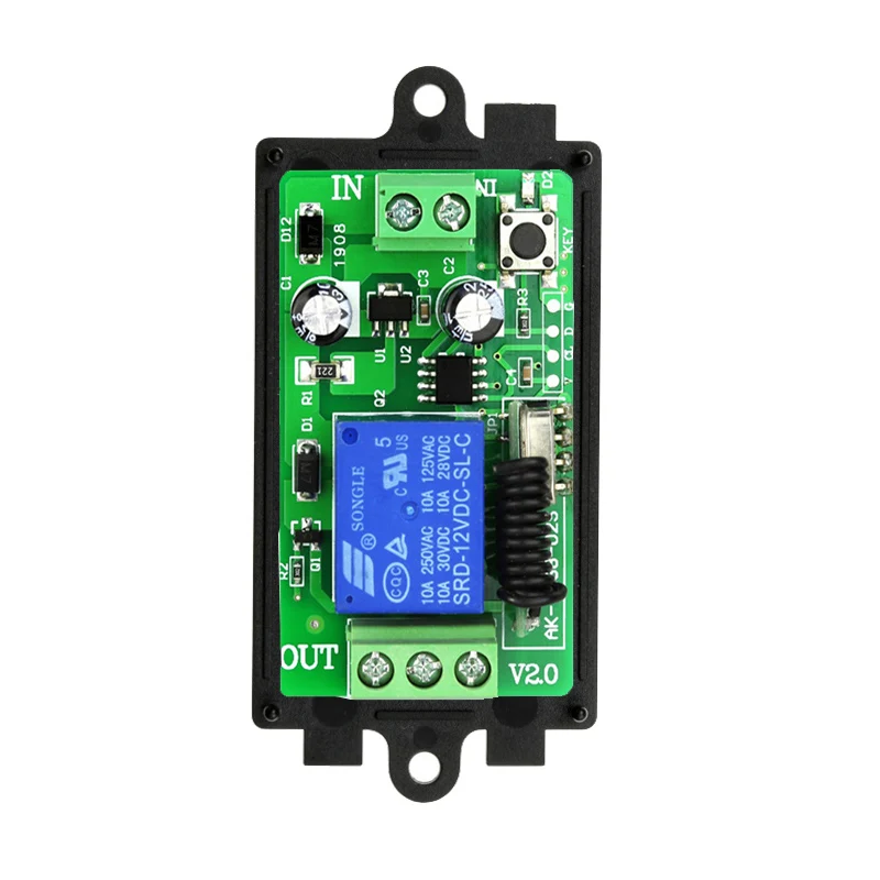 Interruptor de Relé de Controle Remoto sem Fio 3000m Longo Alcance Dc12v 24v 1ch rf Luz Lâmpada Portas de Garagem Tela de Projeção Tela de Projeção - Image 2