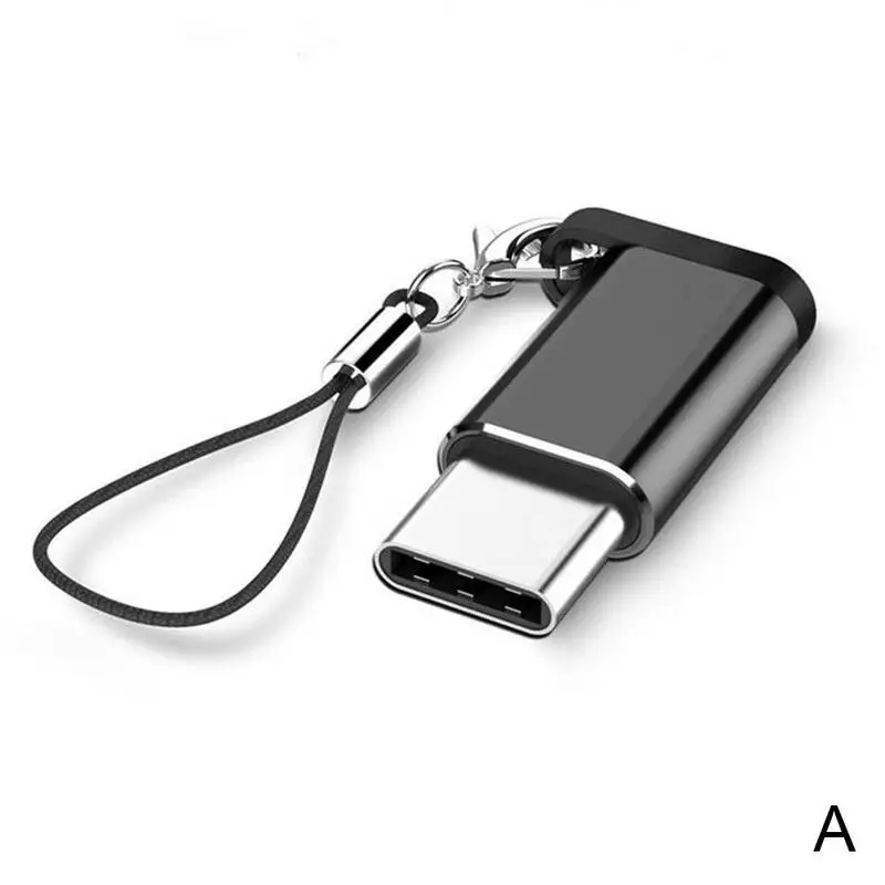 Micro USB мама к type C 3,1 Мужской кабель для передачи данных Портативный Анти-бросок мобильный Разъем брелок с адаптером преобразования зарядки - Цвет: A