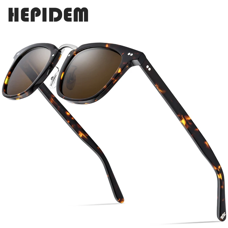 

HEPIDEM Acetate Polarized Sunglasses 2020 New Women High Quality Fashion Sunglass Square UV400 Sun Glasses for Men 9126