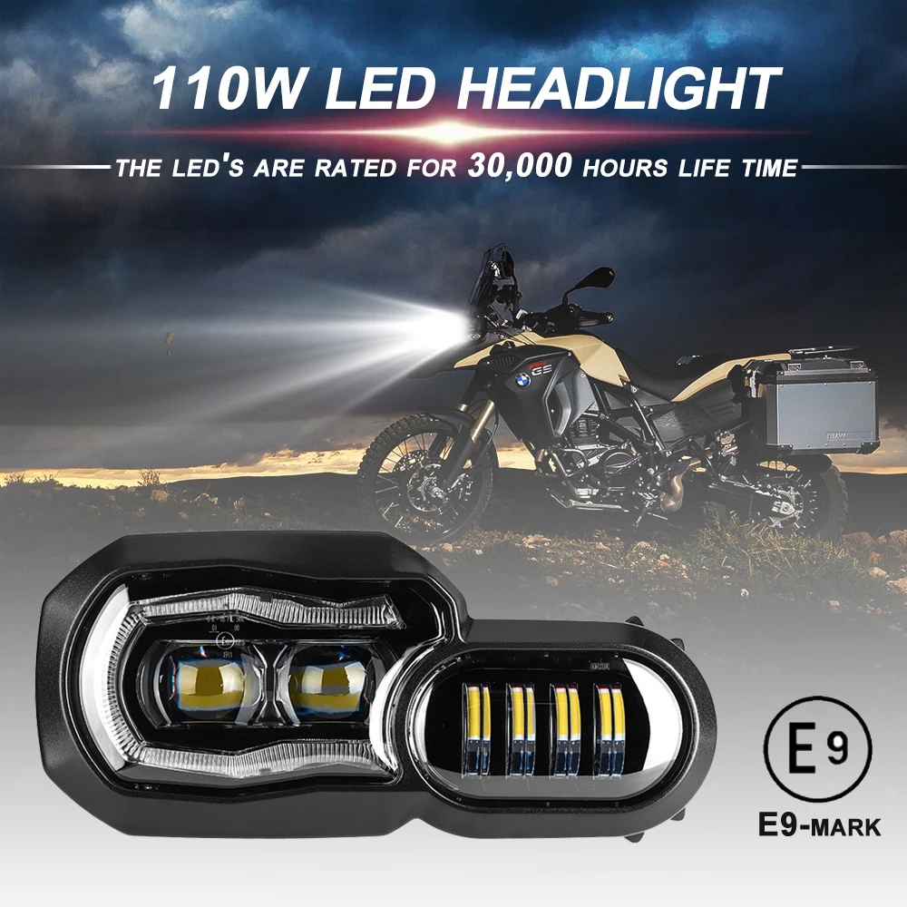 Online ¡Gran venta! Faros aprobados por e mark para BMW F650GS F700GS F800GS ADV F800R luces de motocicleta montaje completo de faros LED