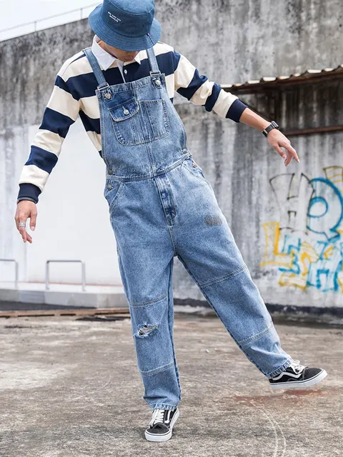 2021 Overalls Mens Bib Denim Jumpsuit 