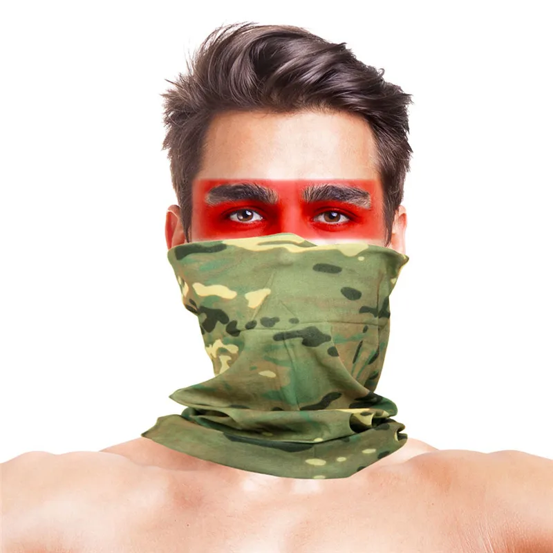 Военный Камуфляжный походный шарф с высоким прыжком, полиэстер, Ветрозащитная маска для лица с защитой от ультрафиолета, тактическая наружная бандана - Цвет: 022