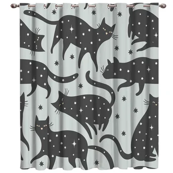 

Cartoon Potty Point Cat Window Treatment Hardware Sets Curtain