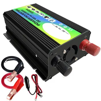 

New Car Conversion Inverter LED Display Dual USB Black 6000W 4000W 3000W Inverter 12V-220V Multiple Protection