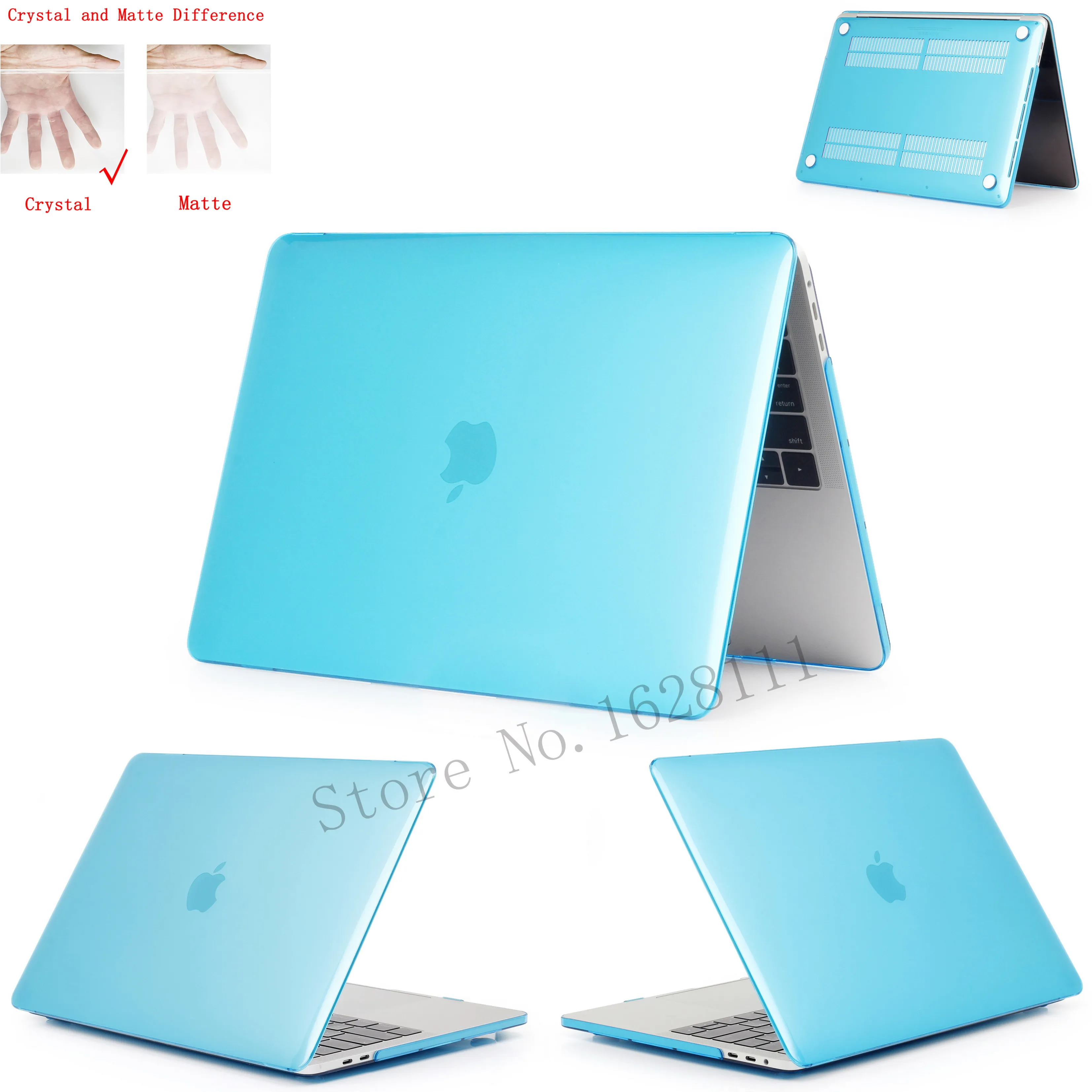 Crystal Light blue Новинка чехол для ноутбука Macbook Air 13 A1466 Touch ID A1932 Touch bar Air pro retina 11 12 13,3 15 15,4 Pro 16 дюймов A2141 - Цвет: Crystal Light blue