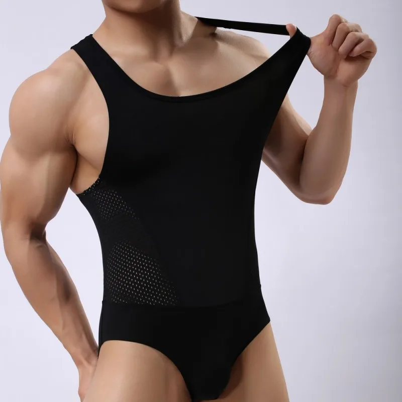 Men Underwear Sportswear Shapers Sexy BodySuit Tight Suit  Garment Singlet Corset High Elasticity Body shaper