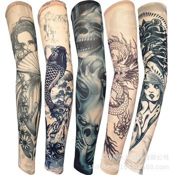 

2020 Outdoor Cycling Sleeve 3D Tattoo Printed Arm Cover Cycling UV Resistant Icy Sleeve Sunshade Arm Sleeve Ridding Cuff 1PCS