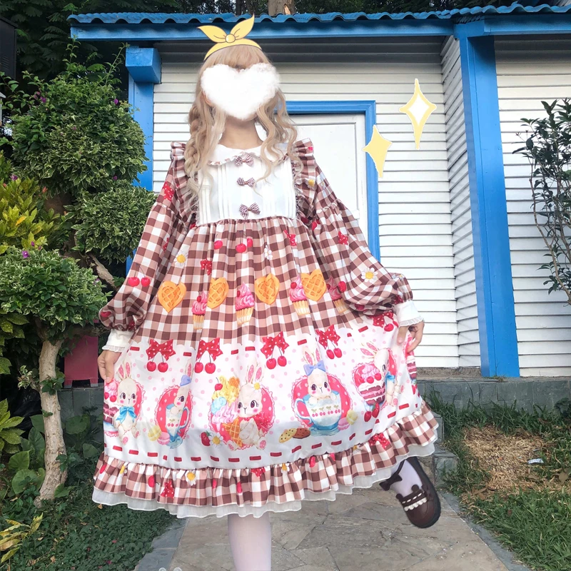 Сладкий лоли Kawaii кружевное платье для девочек в стиле &quotЛолита&quot Для женщин