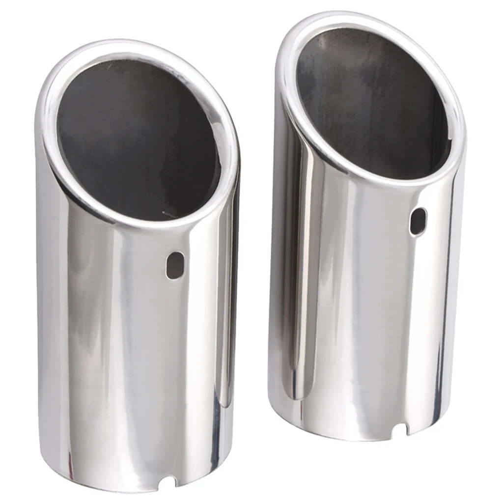 Exhaust Pipe Trim Stainless Steel Muffler Tip Tail Universal Outlets End Pipe 73MM Diameter Gray