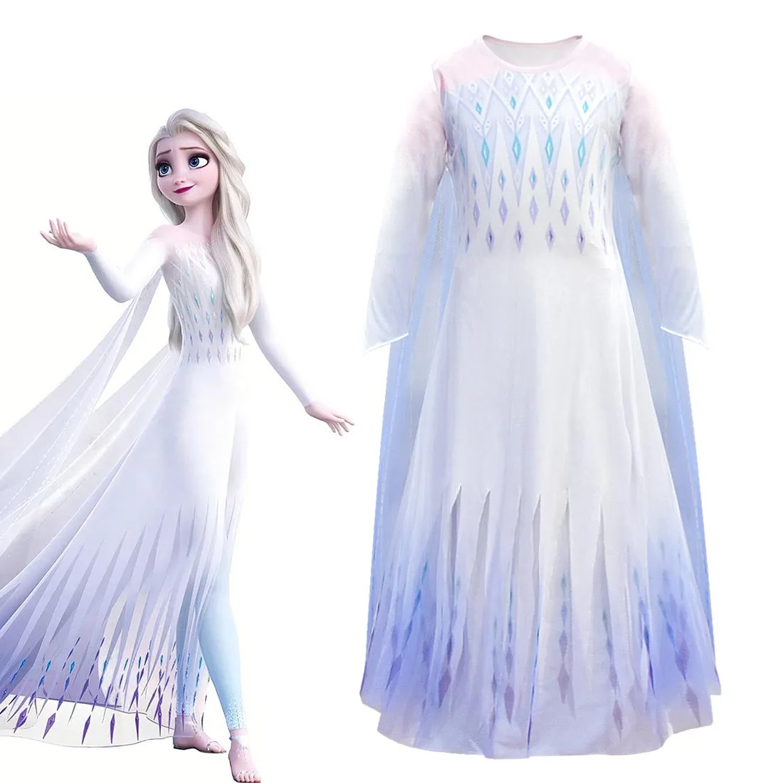 

2020 Hot Elsa cosplay costumes Elsa Anna Princess Dress Kids Dresses For Girls Evening Party Dresses Flower Girls Wedding Gowns