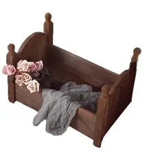 Детская маленькая фотография деревянная кровать фотостудия реквизит для фотосъемки новорожденных Маленькая кроватка из дерева съемная для маленьких мальчиков и девочек