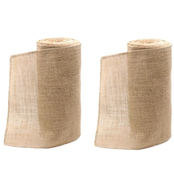 

2 Pack 30cmx10M Natural Hessian Jute Burlap Tablecloth Decoration for Wedding, Event, Home, Party, Background Supply