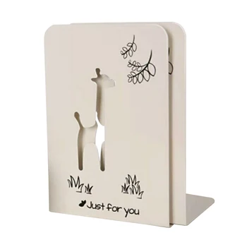 

2pcs Out Cartoon Deer Book Stand Shelf Desktop Organizer School Holder Office Cute Support Bookends Thickened Home Metal