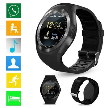 

Bluetooth Smart Watch Round Touch Screen Wristwatch with Pedometer Sleep Monitor Remote Sync for Android Smartphones